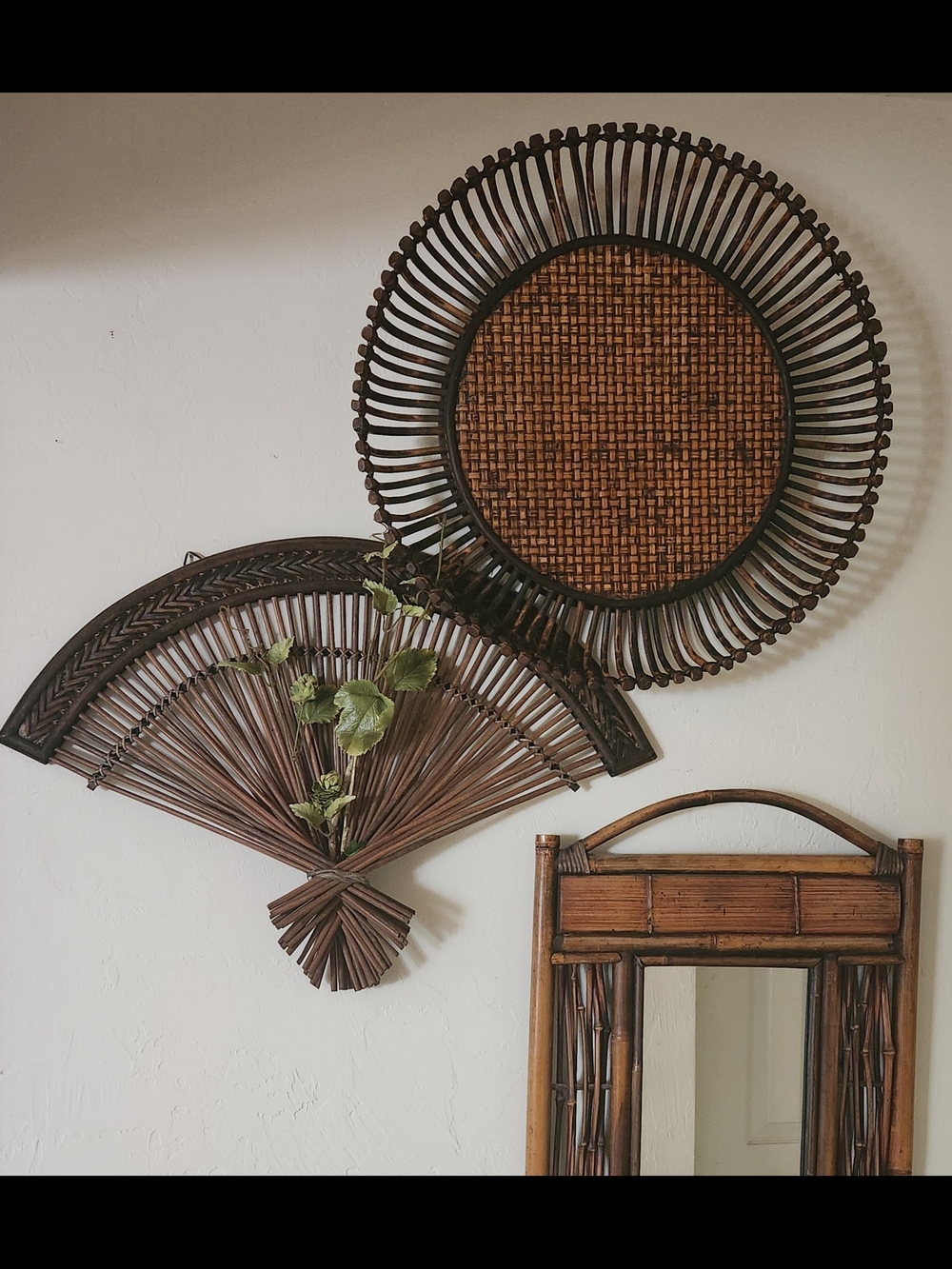 Woven Rattan Wall Fan - Home Wall Decor